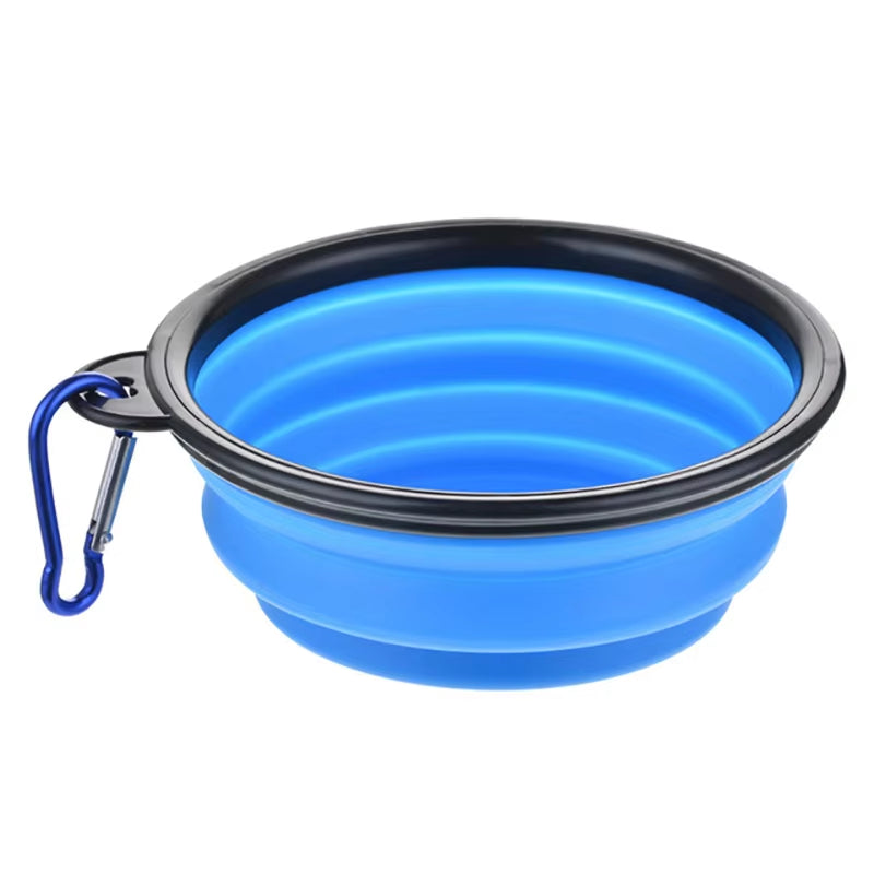 Large Collapsible Silicone Dog Bowl - 350/1000ml Portable Feeding Container for Outdoor Travel