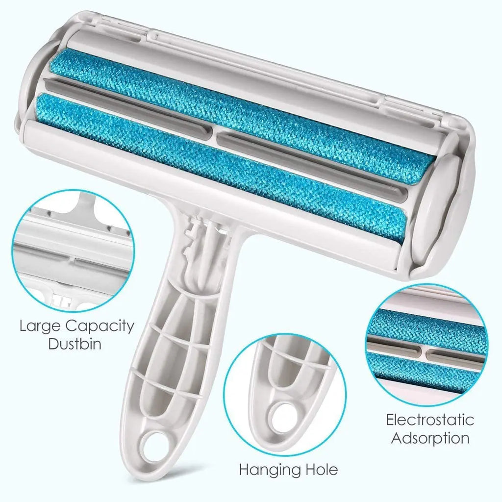 Pet Hair Remover Roller with Self-Cleaning Base - Efficient Tool for Dog and Cat Fur Removal from Furniture