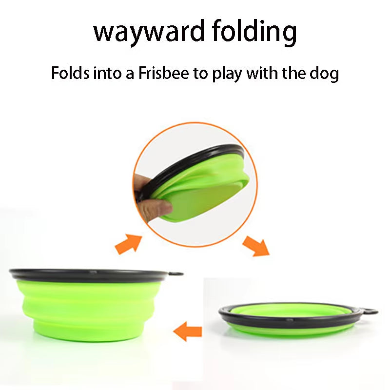 Large Collapsible Silicone Dog Bowl - 350/1000ml Portable Feeding Container for Outdoor Travel