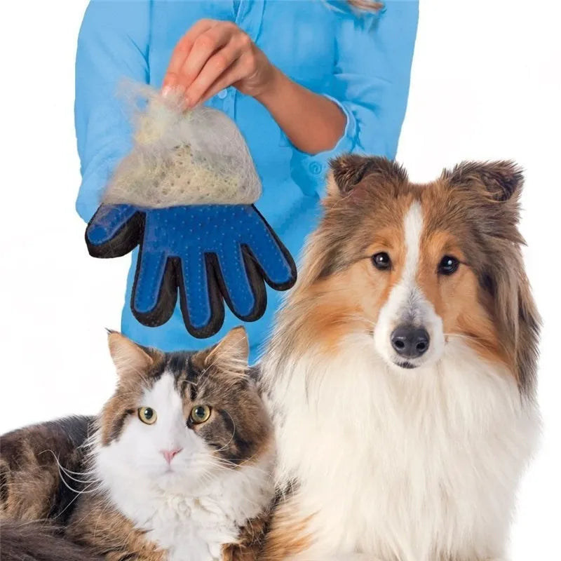 Professional Pet Grooming Glove for Cats and Dogs - Deshedding Brush and Comb for Effective Pet Hair Removal